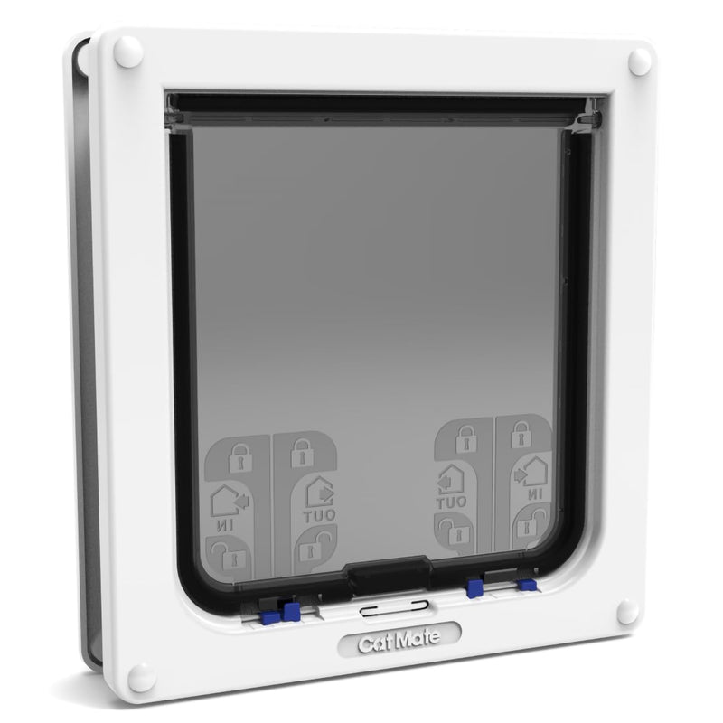 Cat Mate 4-Way-Locking Large Cat Flap (221) - Secure Lockable Door for Large Cats and Small Dogs, Easy to Install and Use, for UPVC/Metal, Wall and Wood, White White Cat Flap