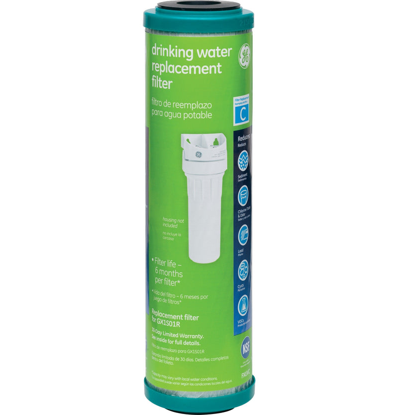 GE FXUVC Water Filter, 1 Count (Pack of 1), White and Aqua