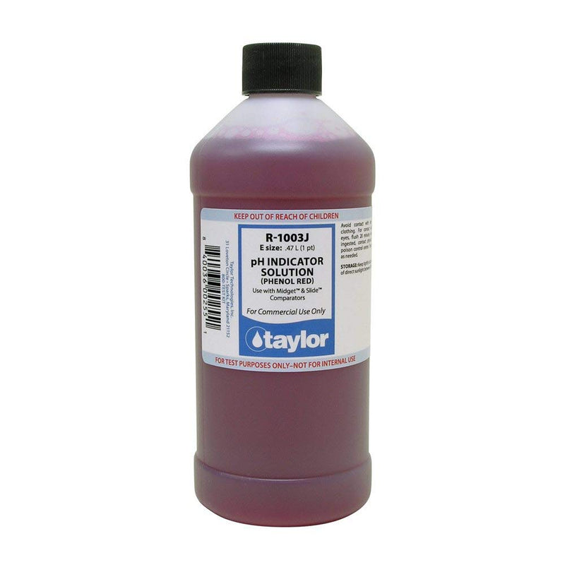 Taylor Technologies Phenol Red pH Indicator (for Midget & Slide comparators), 16 oz R-1003J-E