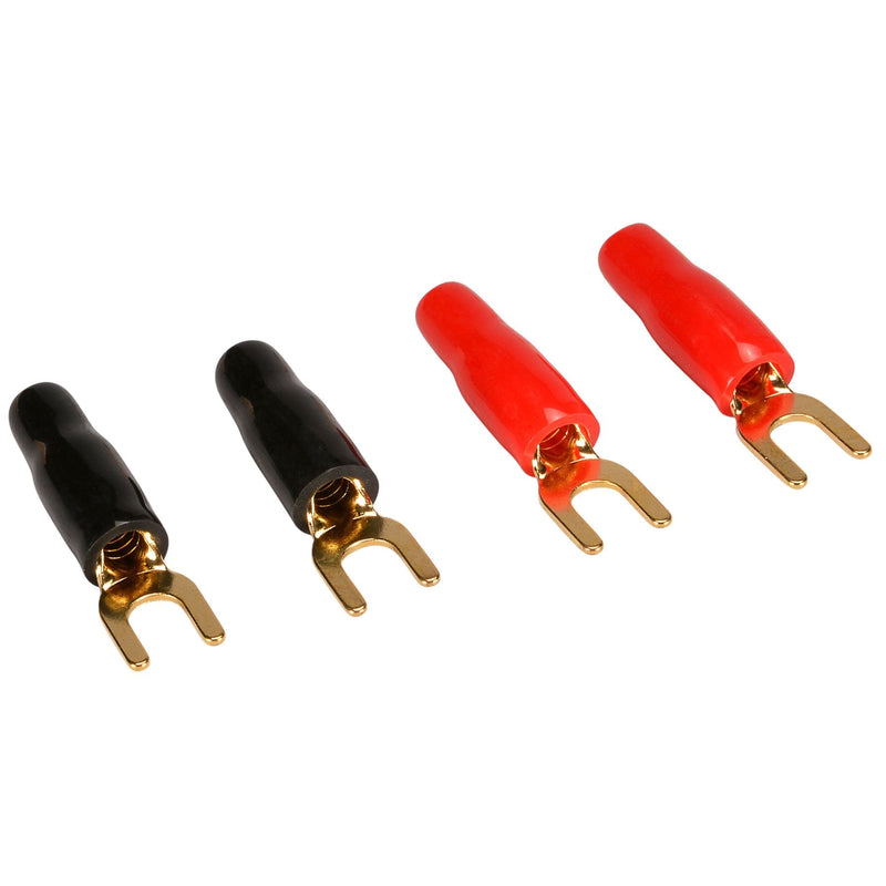Parts Express Gold Spade Lug Crimp Terminal 14-12 AWG #8 2 Pair