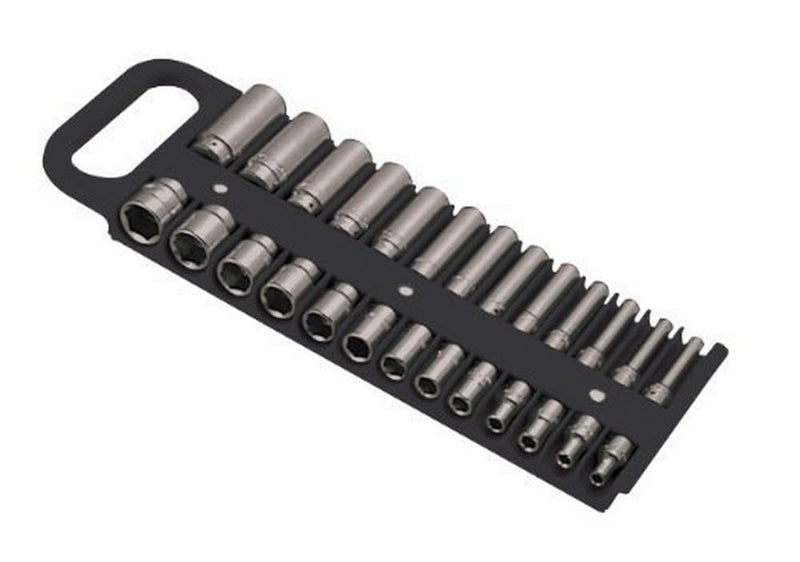 Lisle 40130 1/4 Drive Black Magnetic Socket Holder for 26 Sockets Black 1/4" Magnetic Socket Holder