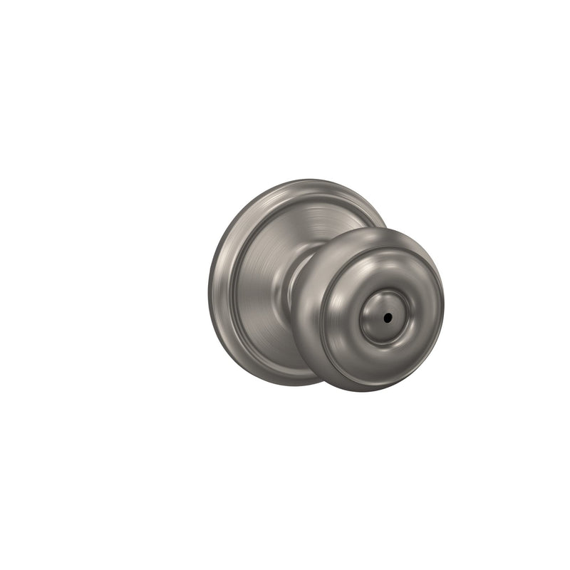 Schlage F40 GEO 619 Georgian Door Knob, Bed & Bath Privacy Lock, Satin Nickel 1 Pack