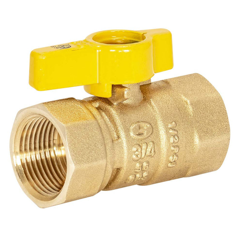 Eastman 3/4 Inch FIP Straight Gas Ball Valve with 1/4-Turn Handle, Brass Plumbing Fitting, 60011 3/4 in.