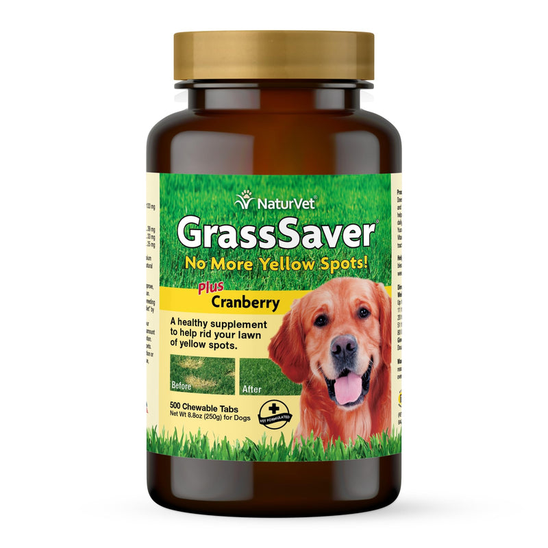 NaturVet – GrassSaver Supplement for Dogs – Healthy Supplement to Help Rid Your Lawn of Yellow Spots – Synergistic Combination of B-Complex Vitamins & Amino Acids – 500 Tablets - PawsPlanet Australia