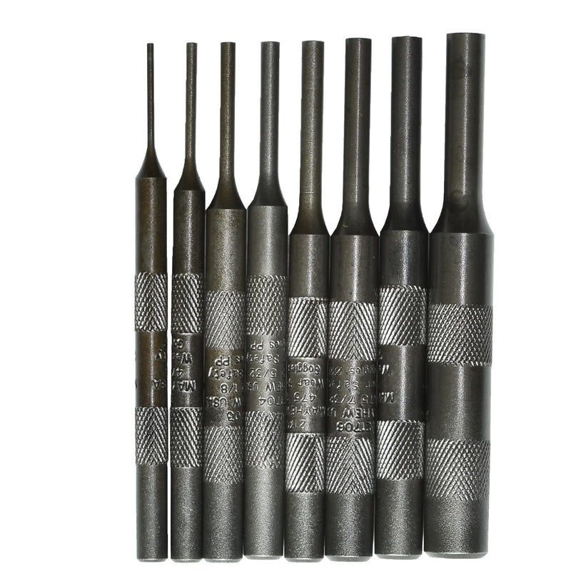 Mayhew Select 62060 480-K Knurled Pin Punch Kit, 8-Piece