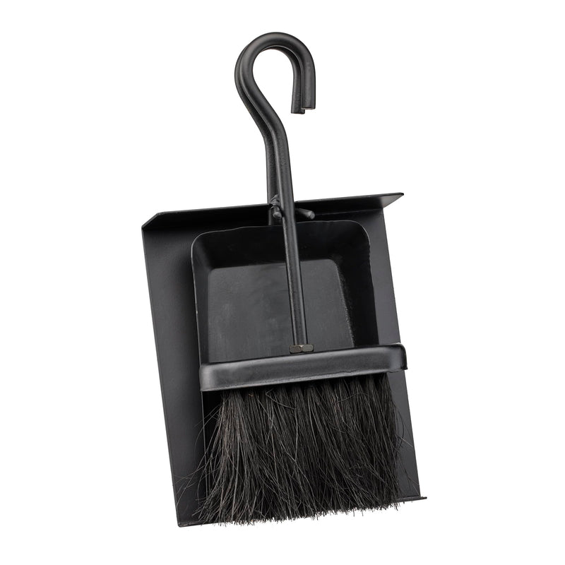 UniFlame Black Fireplace Ash Shovel and Brush Set with Pan