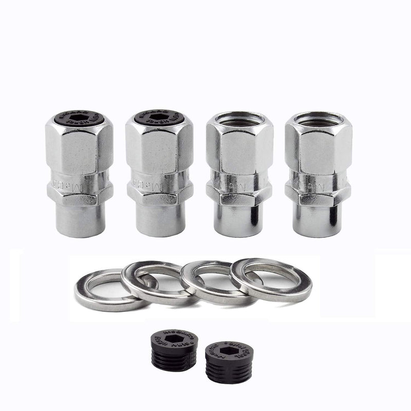 McGard 60128 Chrome Racing .490" Shank Style Lug Nut Set (7/16" - 20 Thread Size) - Set of 4