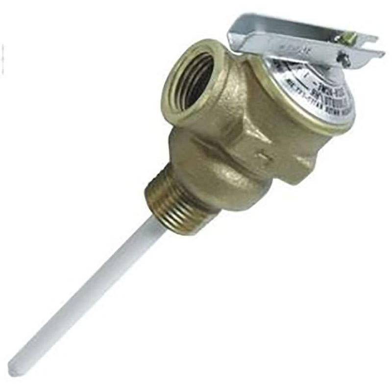 Camco 10423 1/2" Temperature and Pressure Relief Valve with 4" Epoxy-Coated Probe , Brown One Size