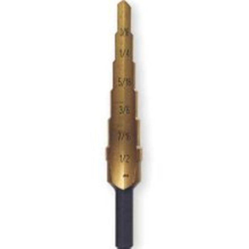 IRWIN Unibit2T Shank Step Drill Bit, Titanium Nitrate Coated 3/16" to 1/2" by 1/4" Shank Step Drill Bit (15102) #2 (3/16-1/2") Titanium Nitride (TiN)