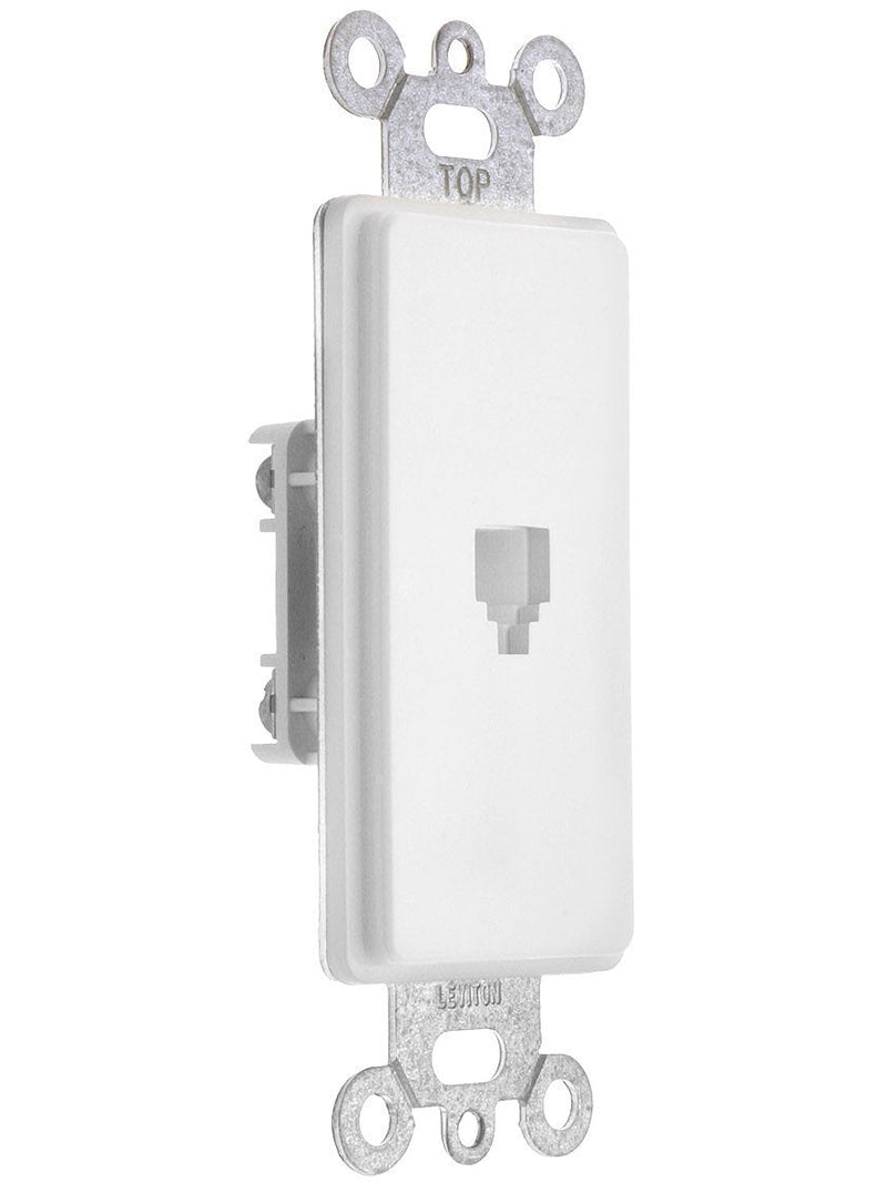 Leviton 40649-W 6P4C Screw Terminals, Decora Insert, White