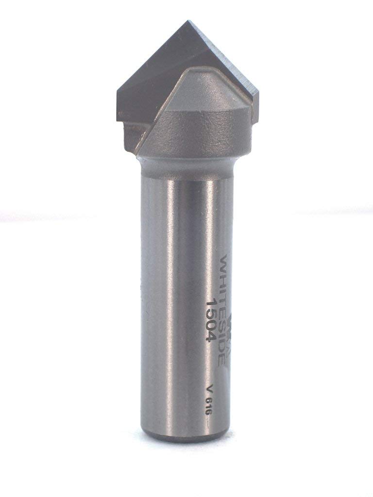 Whiteside Router Bits 1504 V-Groove Bit with 90-Degree 3/4-Inch Cutting Diameter and 3/8-Inch Point Length