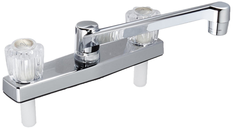 EZ-FLO Non-Metallic Kitchen Sink Faucet with 2 Handles, Chrome, 10122 Side Spray Not Included