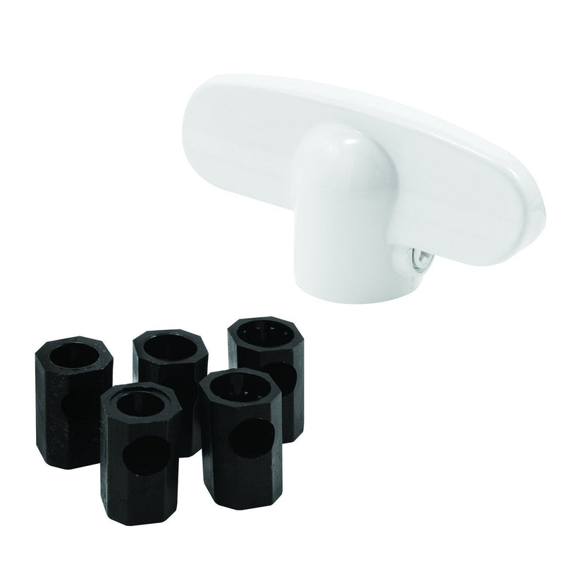Prime-Line H 3892 Operator Tee Handle, 1-1/8 In. x 2-3/8 In., Diecast, White, Universal (2 Pack) 1-1/8 in. x 2-3/8 in.
