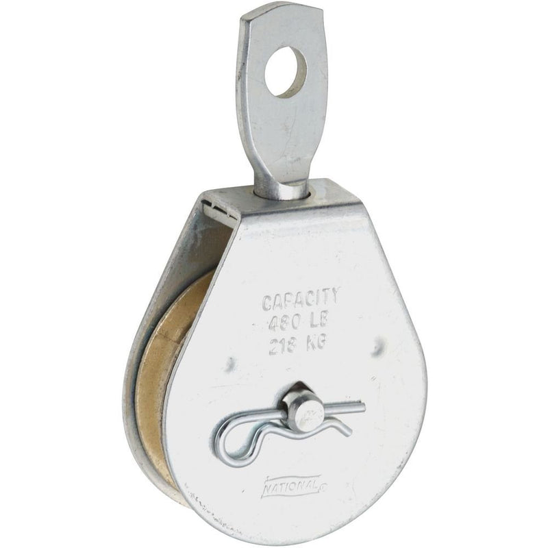 National Hardware N195-792 3211BC Swivel Single Pulley in Zinc plated,2 Inch 2 Inch