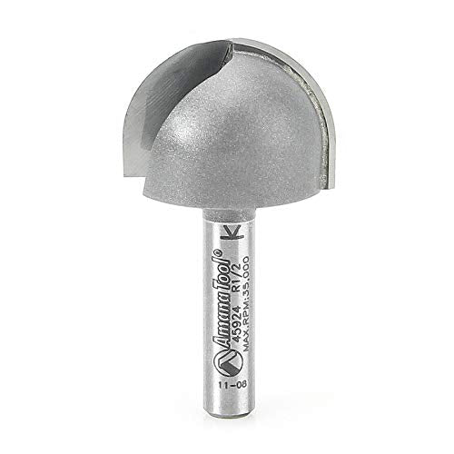 Amana Tool - 45924 Carbide Tipped Core Box 1/2 Radius x 1" Dia x 5/8 x 1/4 Shank