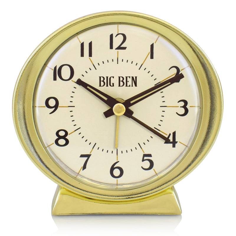 Westclox Classic Baby Ben Alarm Clock for Heavy Sleepers - Authentic 1964 Design, Loud High-Volume White Alarm Clock, Battery Operated, (Gold)