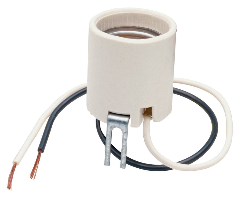 Legrand-Pass & Seymour 8052CC10 660W 250V Medium Base A26 Porcelain Lamp Holder, Bracket Mounted, Whie (1 Count)