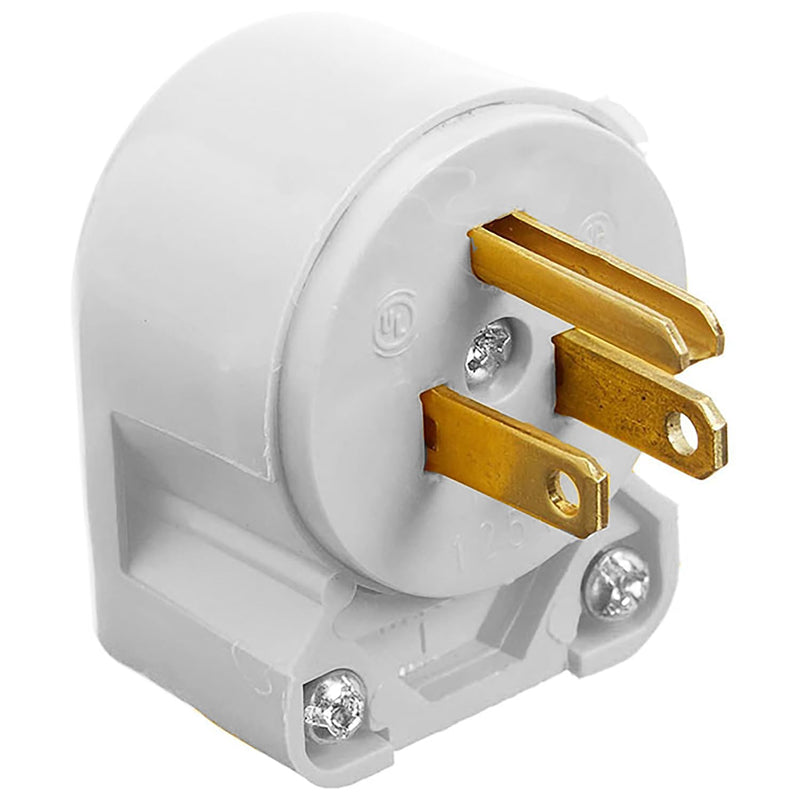 Legrand Pass & Seymour 4867ANWCC10 15 Amp 250V Medium Duty Nylon Angle Plug, NEMA 5-15P, White (1 Count) - NewNest Australia
