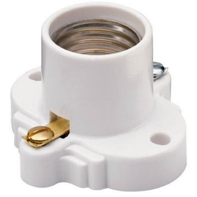 Legrand Pass & Seymour S752WCC10 660W 250V Medium Base A26 Lampholder, Cleat Sockets, Front Wire, White (1 Count) 1 Count (Pack of 1)