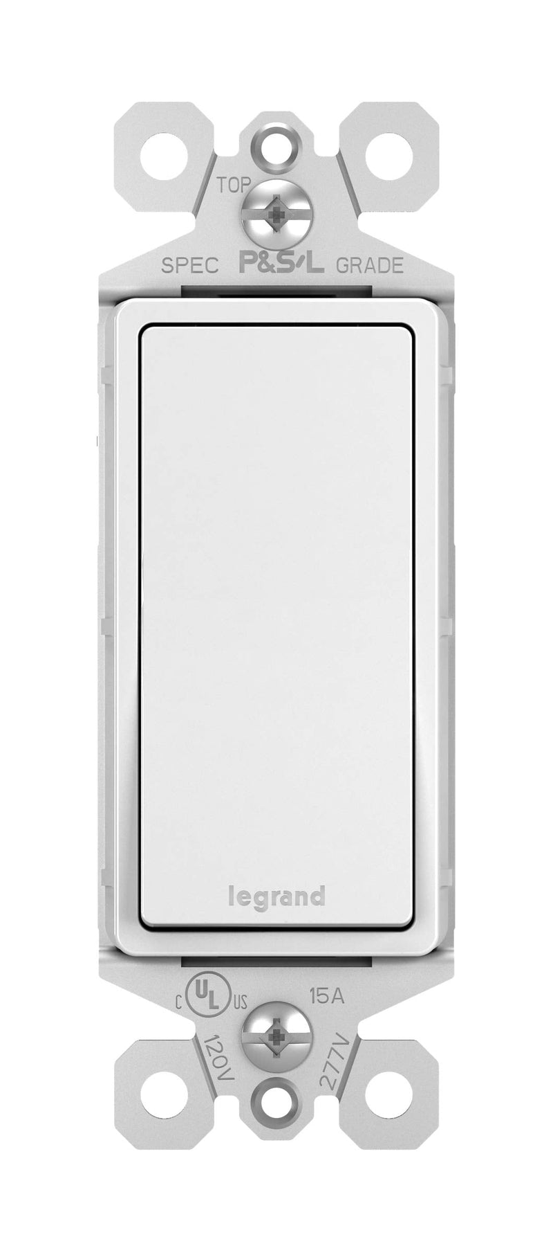 Legrand radiant TM873WCC10 15 Amp Rocker Wall Switch, 3-Way Decorator Light Switches, White (1 Count) 1 Pack