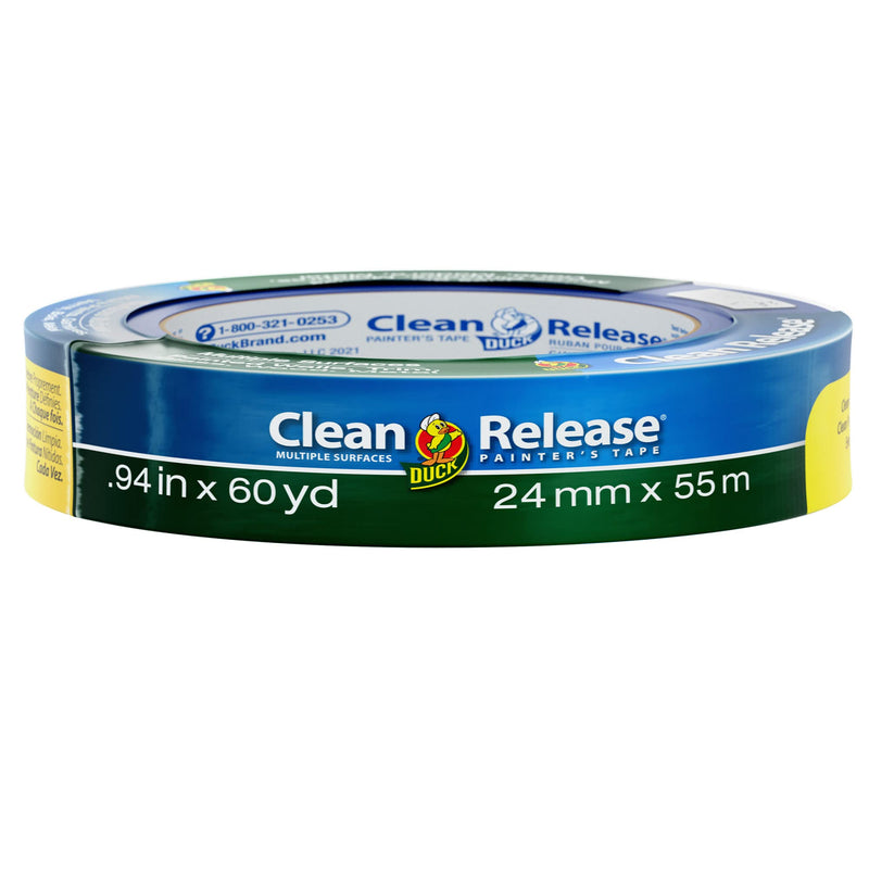 Duck Brand Clean Release Painter's Tape, 0.94 Inch x 60 Yards (240193) 1 Roll, 0.94" x 60 Yds