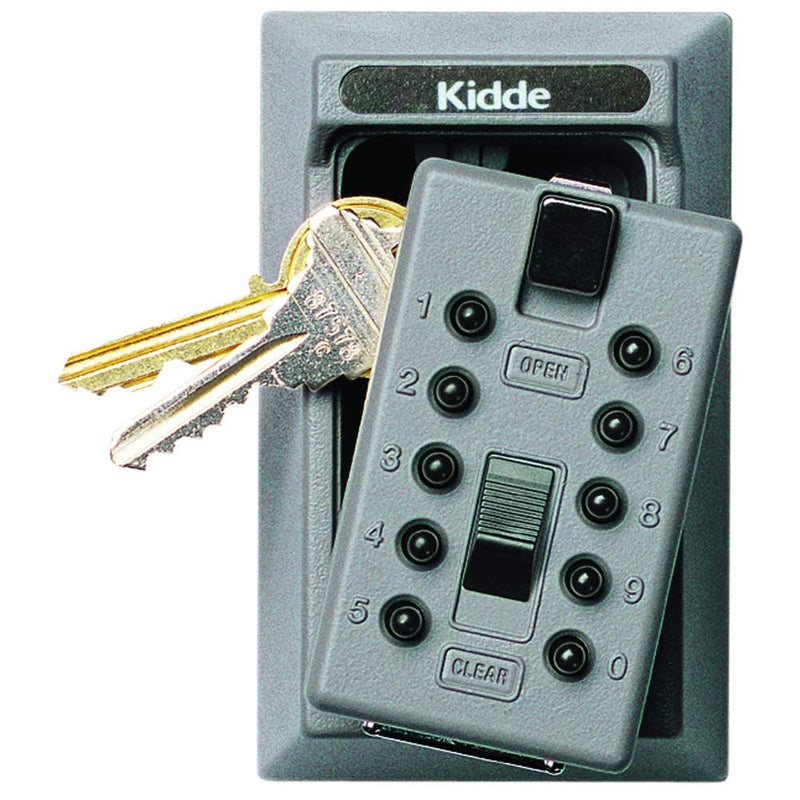 Kidde AccessPoint 001015 KeySafe Original Push Button Combination Permanent Key Lock Box, 5-Key, Titanium Gray Safebox