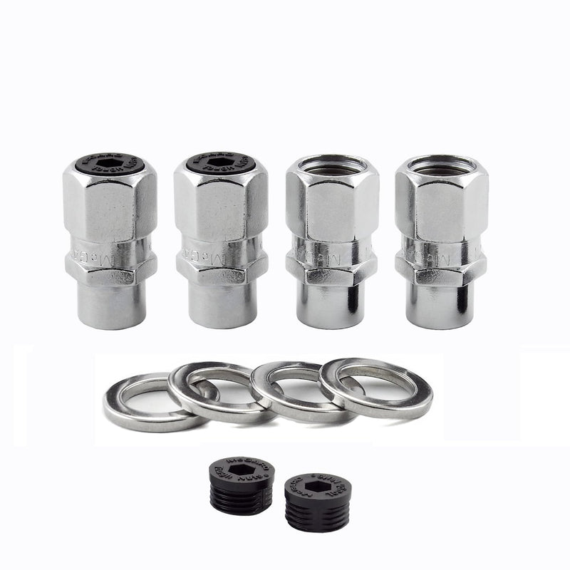 McGard 60129 Chrome Racing .490" Shank Style Lug Nut Set (M12 x 1.5 Thread Size) - Set of 4