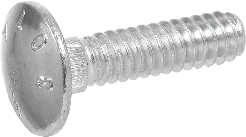 Hillman, 3/16 x 1-1/2-Inch, Zinc 239976 Carriage Bolt, Steel, Plated, Silver, 100-Pack