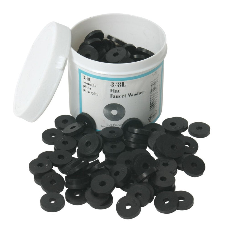 Danco 35274 3/8L 11/16-Inch OD Flat Faucet Washer, Jar of 200 , Black