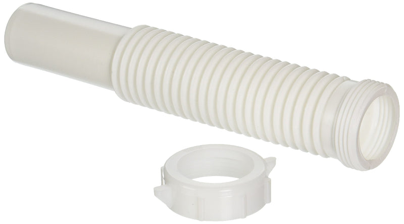 Danco 51070 Flexible Slip-Joint Tailpiece Extension, 1/1/4" x 9", White 1/1/4" x 9"