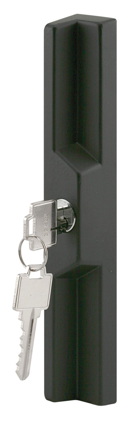 Prime-Line C 1041 Diecast, Black, Outside Patio Door Pull with Key (Single Pack)