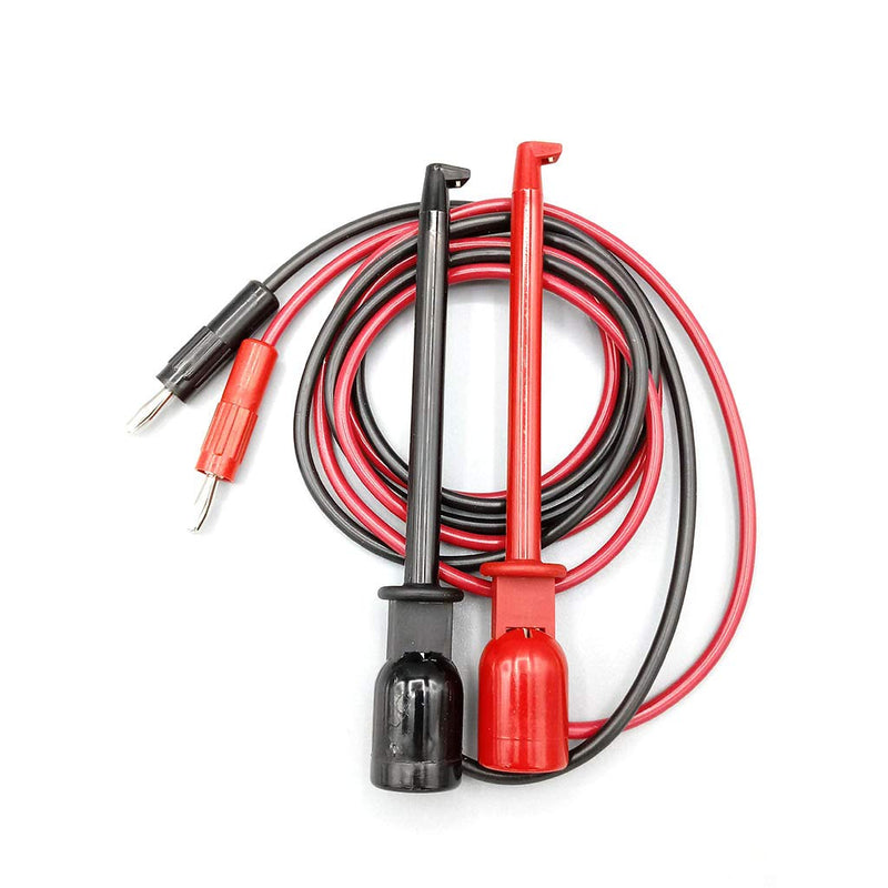 E-Z-Hook Insulation-Piercing Macro-Hook to Standard (4 mm) Banana Plug 36" Test Lead (18 AWG PVC) - Set of 2: Red, Black (BXJL-36R/B)