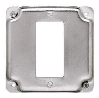 RACO 808C for ONE GFCI, Exposed, for USE with 4 in Square Box, Work Cover, 1/2 in Raised