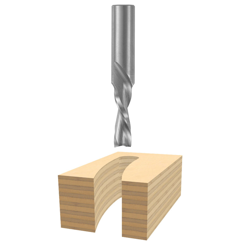 Bosch 85906M 1/2 in. x 1-1/4 in. Solid Carbide 2-Flute Downcut Spiral Bit