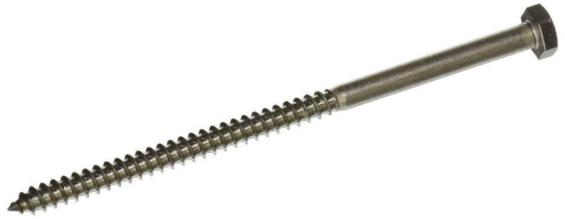 The Hillman Group 964590 1/4 x 5-Inch Stainless Steel Hex Lag Screw, 10-Pack 5 inches