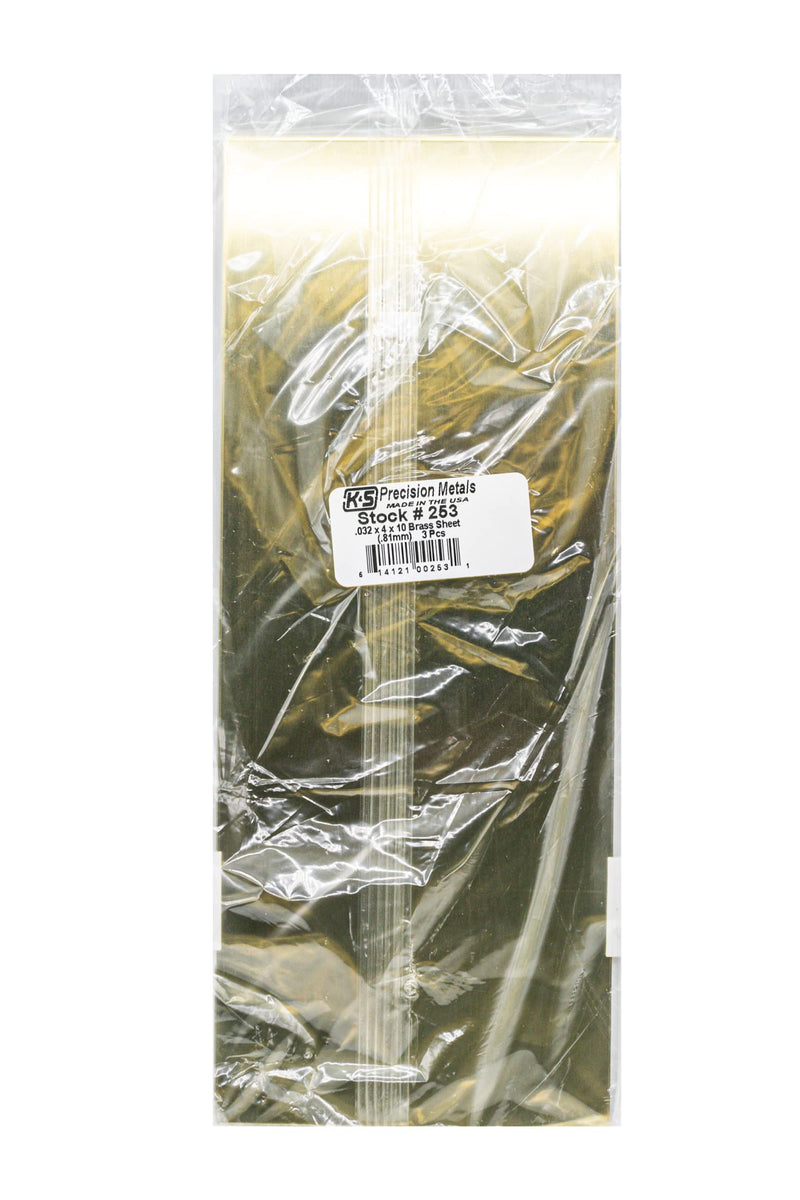 K&S Precision Metals Brass Sheet 253 – 0.016" Thick x 4" Wide x 10" Long – DIY Crafts, Metalworking, Modeling, Jewelry, Made in USA, 3 Sheets