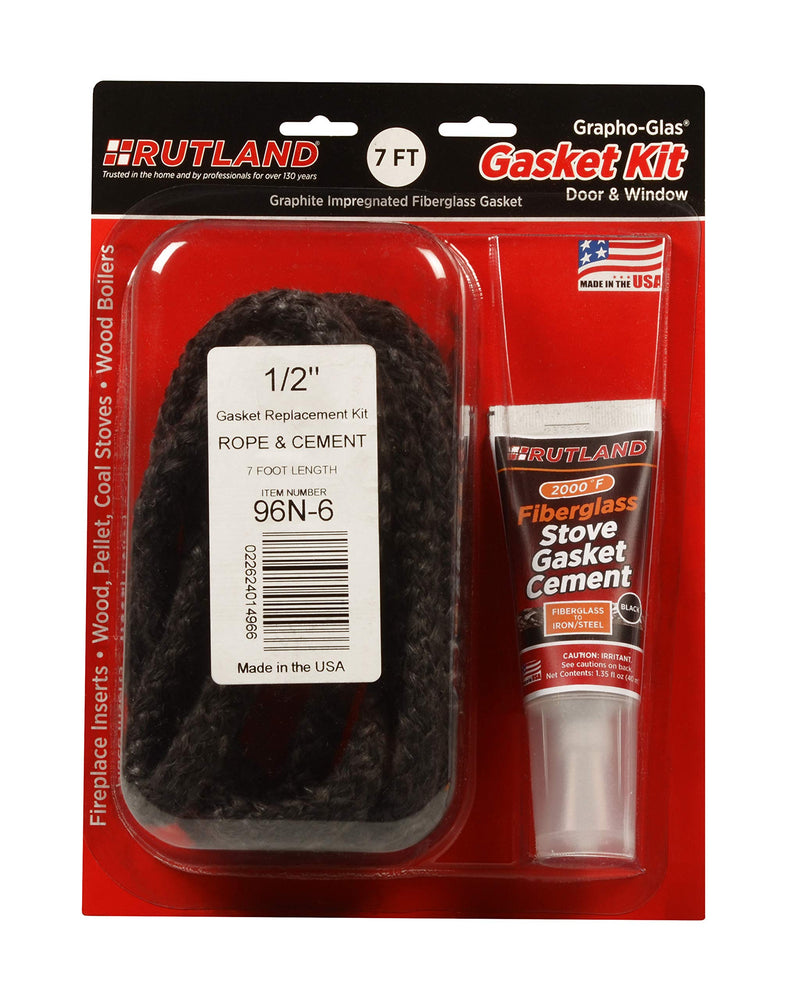 Rutland 96N-6 Grapho-Glas Rope Gasket Replacement Kit, 1/2-Inch by 7-Feet 1/2"X7'