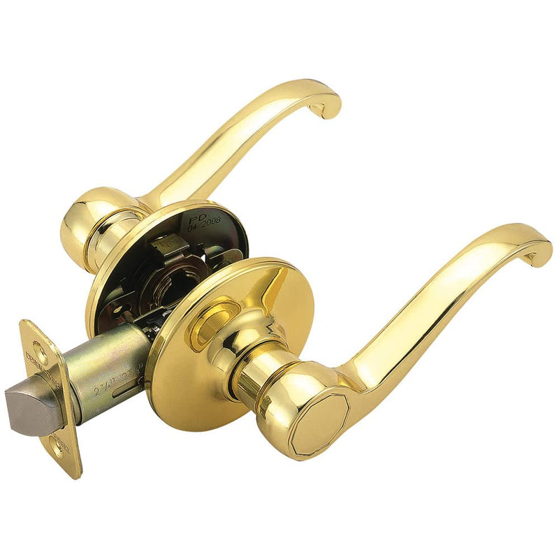 Design House Scroll Passage Hall and Closet Door Lever, Polished Brass, 6.375 in x 1.88 in x 2.625 in, 783035