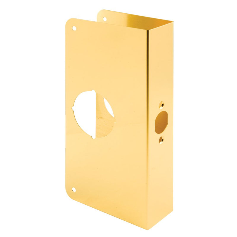 Prime-Line U 9548 Brass Lock and Door Reinforcement Plate for 1-3/4 In. Thick Doors, Brass Finish (Single Pack)