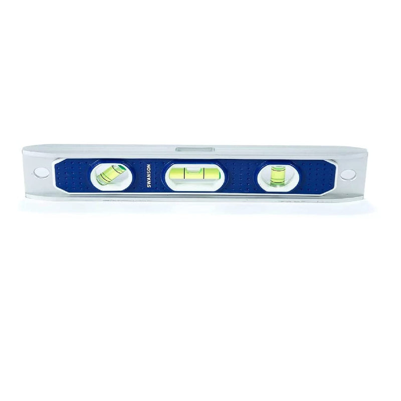 Swanson Tool Co TL002M 9-Inch Magnetic Die Cast Aluminum Torpedo Level with 3 Bubble Vials for 0°/90°/45° Measurements Heavy Duty,Magnetic