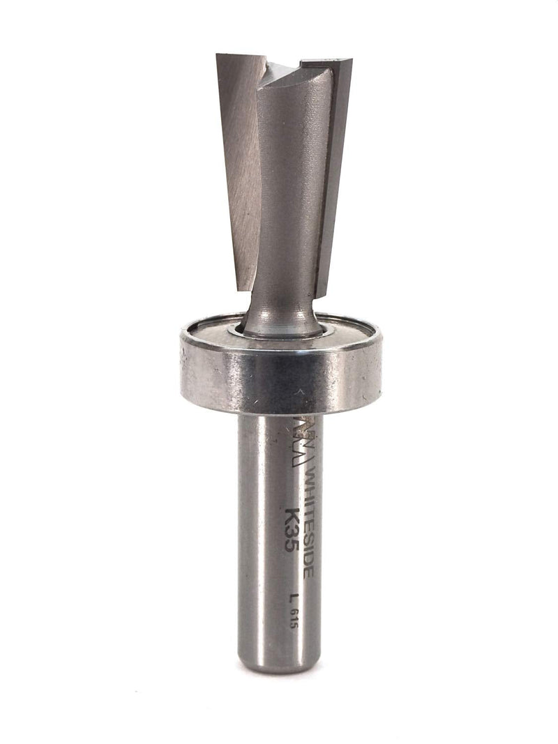 Whiteside K35 Keller 7 Degree Angle Dovetail Router Bit: 5/8 Inch Large Diameter, 1 Inch Cutting Length, 3/8 Inch Shank, 2-5/8 Inch Overall Length
