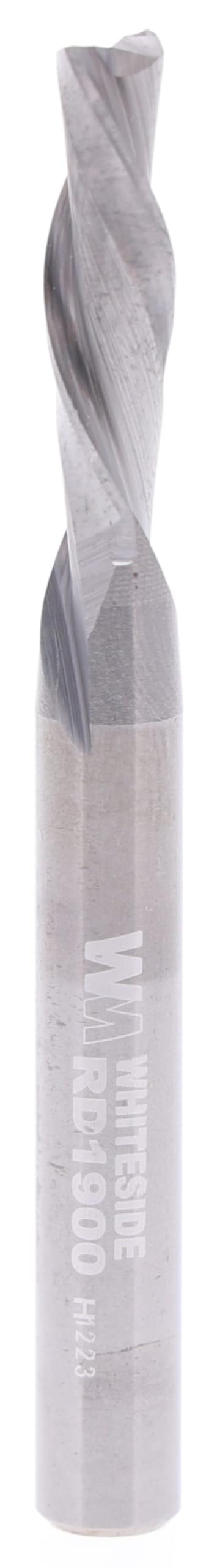 Whiteside RD1900 Spiral Downcut Straight Router Bit: 7/32 Inch Cutting Diameter, 1/4 Inch Shank, 3/4 Inch Cutting Length