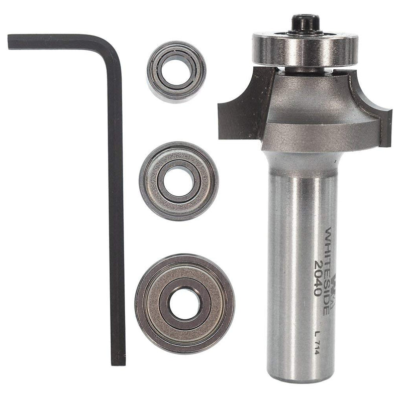 Whiteside 2040B Extra Deep Multi-Beading Set: 1/4 Inch Radius, 1-1/4 Inch Large Diameter, 1/2 Inch Cutting Length, 1/2 Inch Shank, 2-3/8 Inch Overall Length