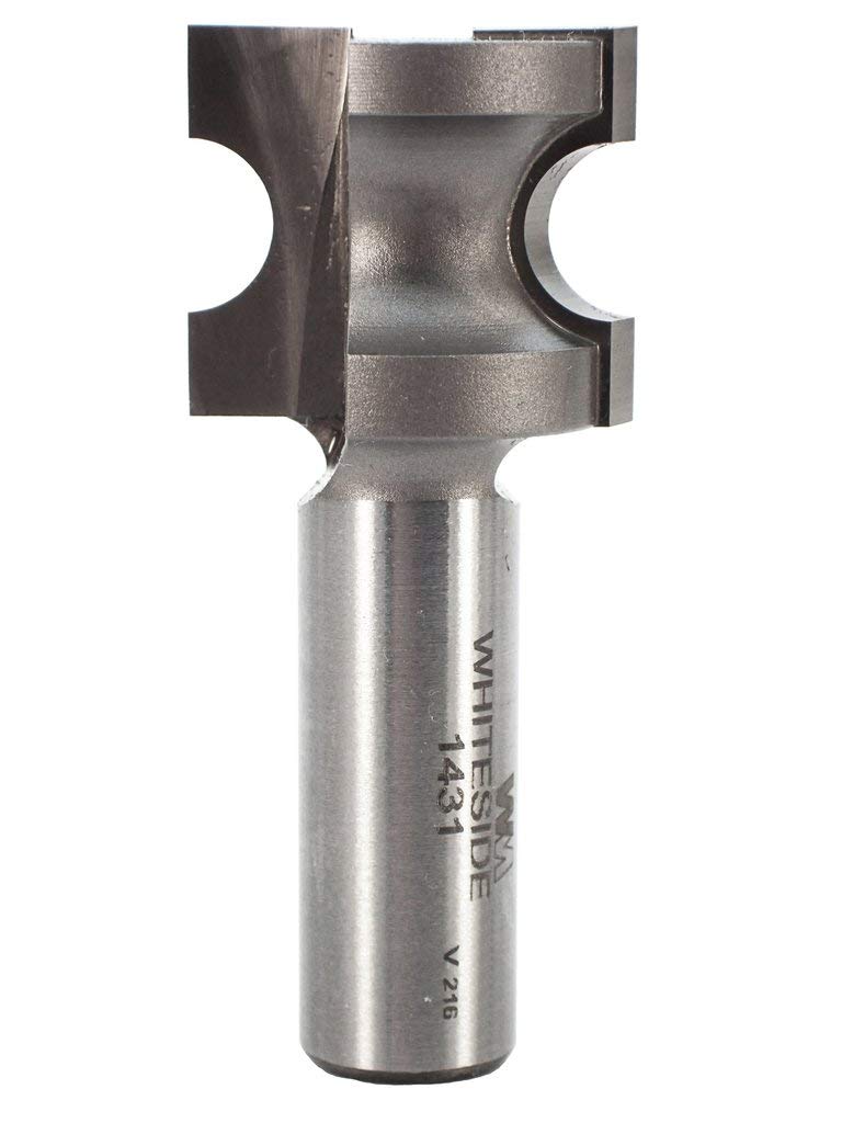 Whiteside 1431 Half Round (Bull Nose) Router Bit: 3/8 Inch Opening of Cutter, 3/16 Inch Radius, 7/8 Inch Cutting Length, 1/2 Inch Shank, 1 Inch Large Diameter