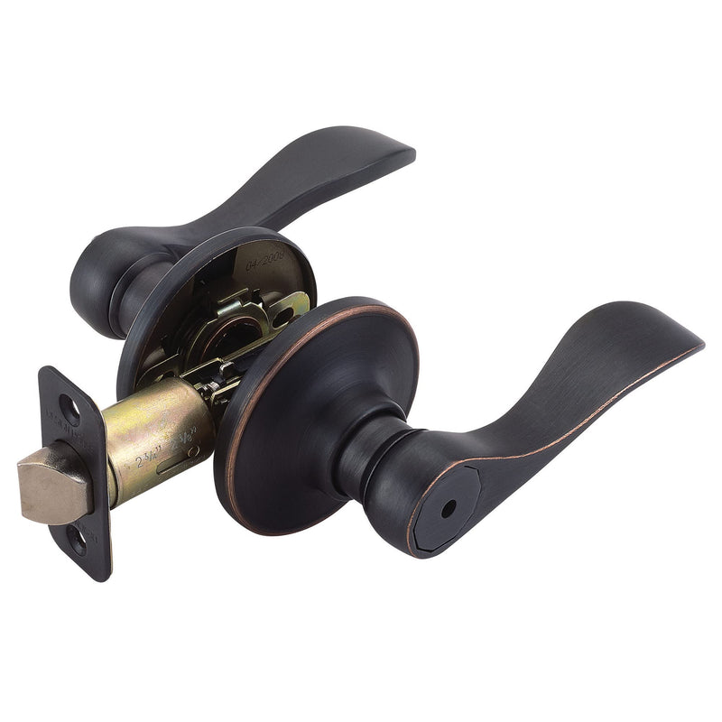 Design House 700534 Springdale Privacy Bed and Bath Door Lever Oil Rubbed Bronze Privacy - Locking
