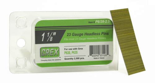 GREX P6/28-2.5 23 Gauge 1-1/8-Inch Length Headless Pins (2,500 per box)