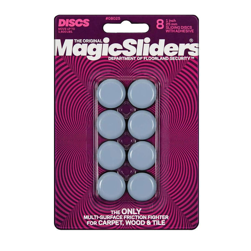 Magic Sliders 8025 Series 8PK 1" RND Slide Disc, Blue
