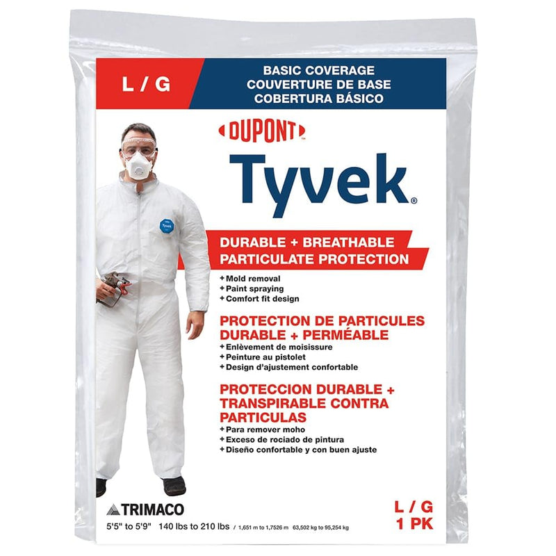 Trimaco 14122 Large No Elastic Tyvek Coveralls