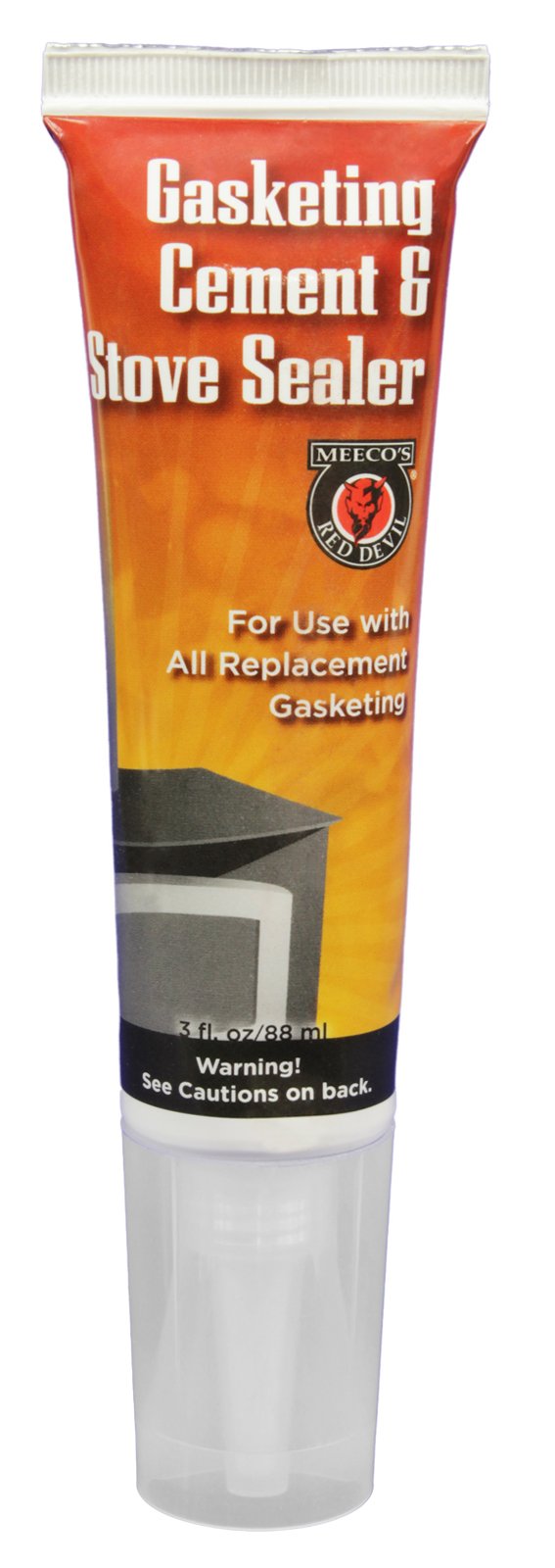 MEECO'S RED DEVIL 110 Gasket Cement and Stove Sealer - High Temperature Adhesive for Fiberglass Gasketing - Ideal for Repairing Small Cracks in Stoves - 3 Ounce Squeeze Tube (Gray)