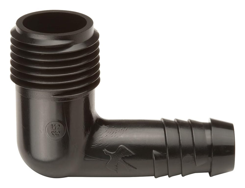 Rain Bird SWGE050B EZ Swing Pipe Elbow Fitting, 1/2" Male Pipe Thread x 1/2" Barb, 10 Count (Pack of 1) 10 Count (Pack of 1) 1/2" MNPT x 1/2" Barb Elbow